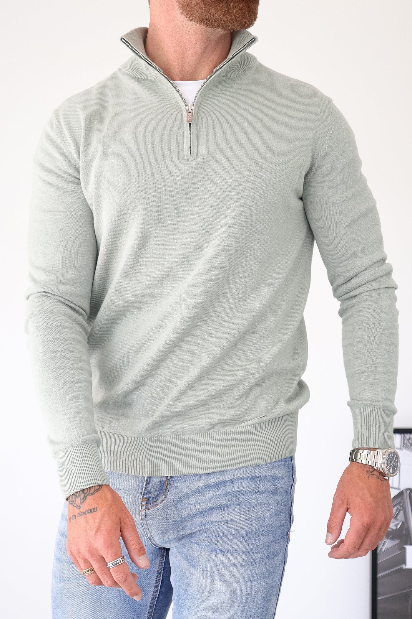 THE SANTONI™  HALF ZIP - ICEBERG GREEN