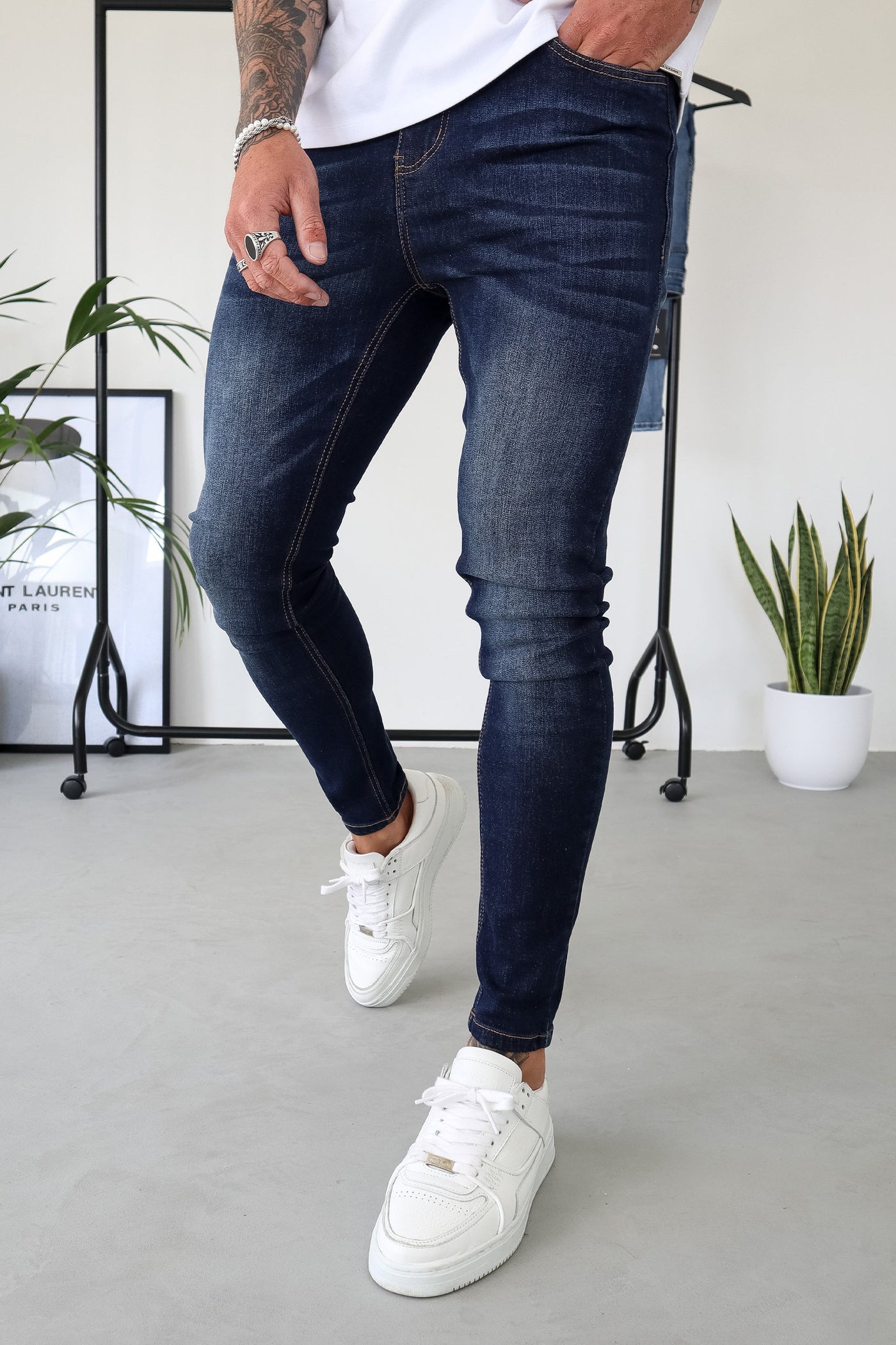 THE LORENZO JEANS - MARINEBLAUW